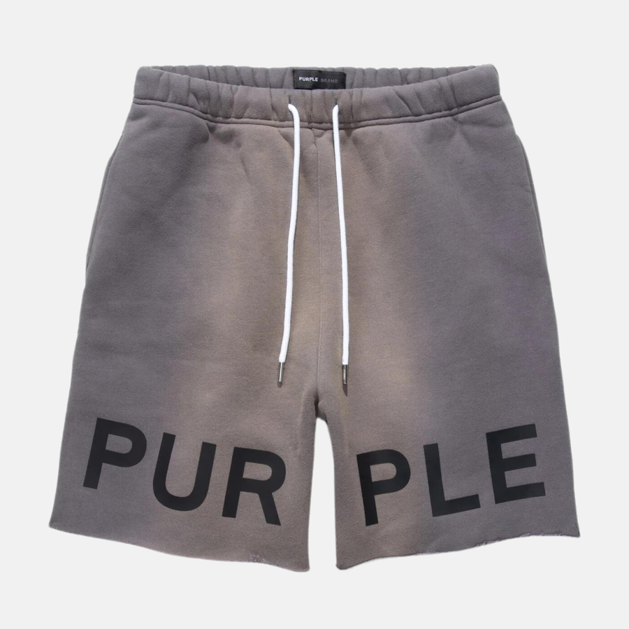 Purple Brand Grey Tie Dye Heavy Fleece Shorts