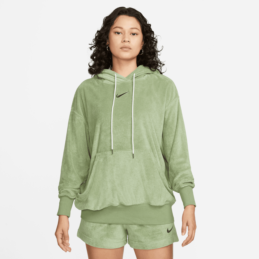 Nike Sportswear Women's Oversized Terry Pullover Green Hoodie