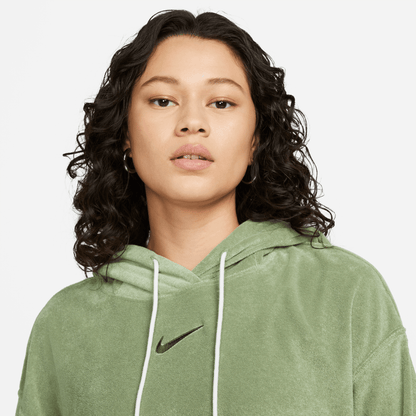 Nike Sportswear Women's Oversized Terry Pullover Green Hoodie