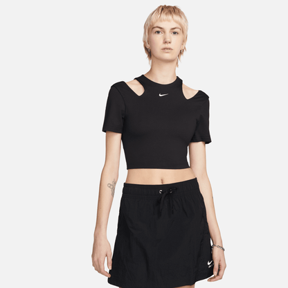 Nike Sportswear Essentials Women's Black Short Sleeve Cut-Out Top