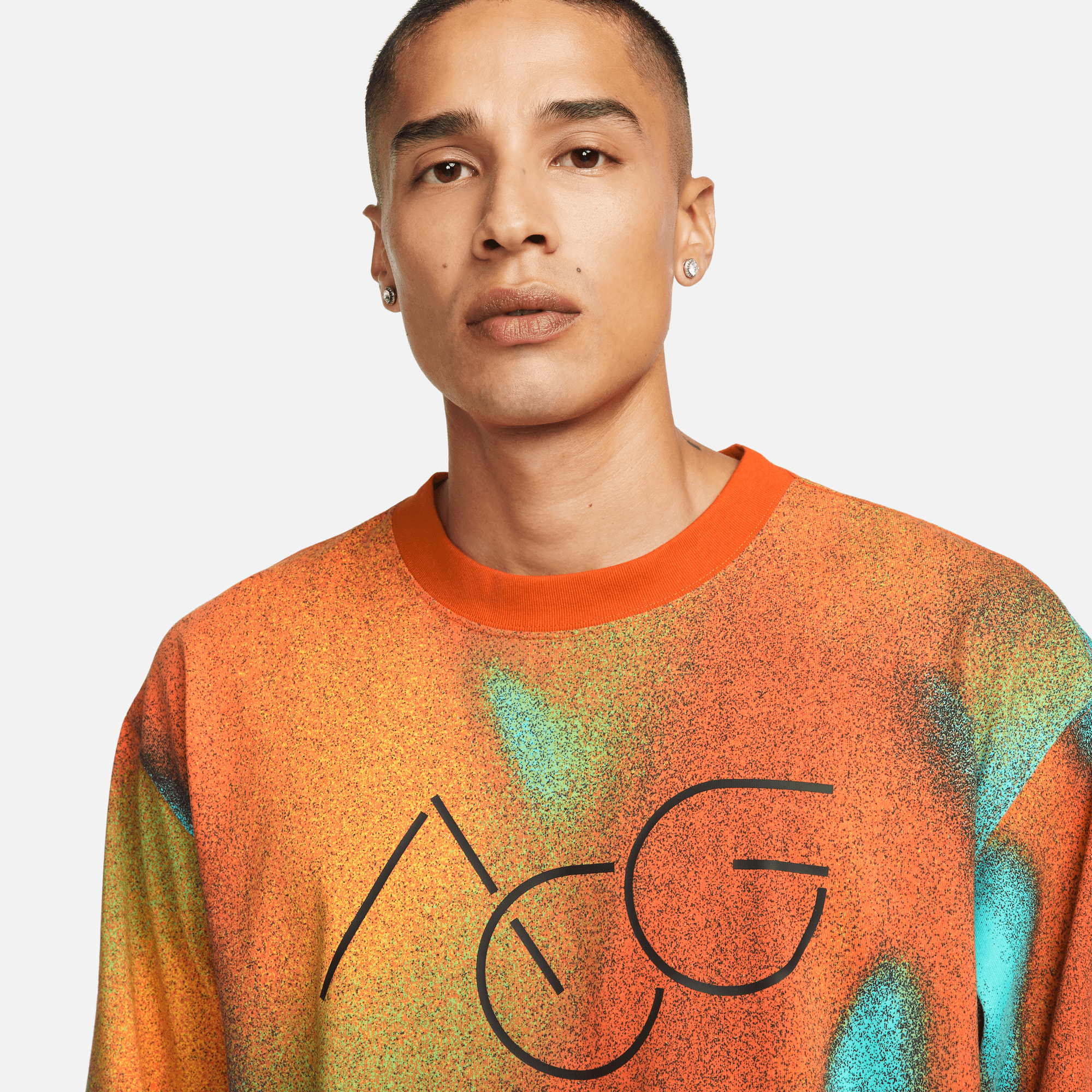 Nike ACG Yellow Allover Print Long-Sleeve T-Shirt