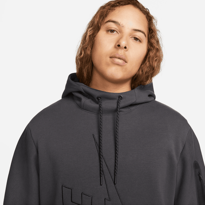 Nike Men's Tech Fleece Pullover Grey Graphic Hoodie