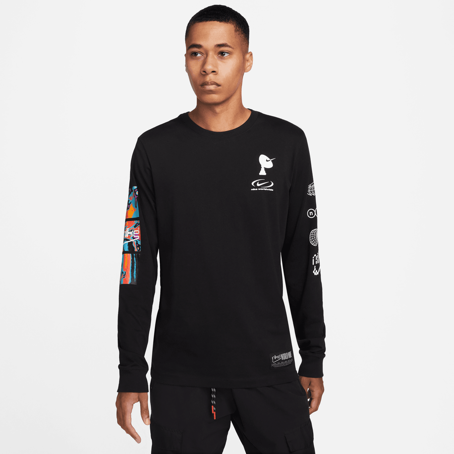Nike Sportswear Long-Sleeve Black Worldwide T-Shirt