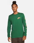 Nike Sportswear Long-Sleeve Green 'Morning Routine' T-Shirt
