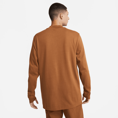 Nike Life Long Sleeve Brown Mock-Neck Shirt