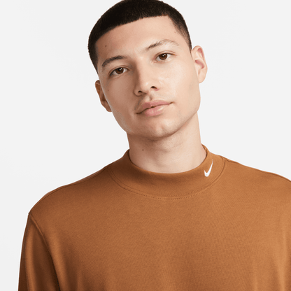 Nike Life Long Sleeve Brown Mock-Neck Shirt