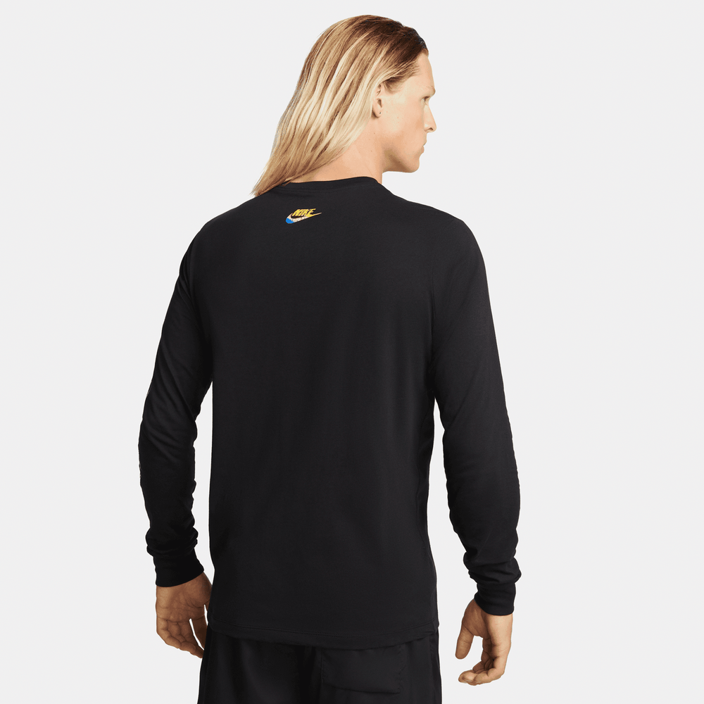 Nike Sportswear Men's Long-Sleeve Black Floral T-Shirt