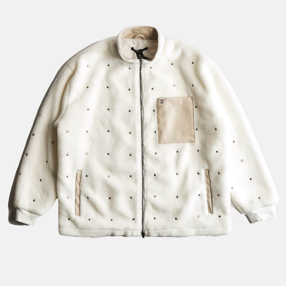 Embellish White Leo Zip Sherpa