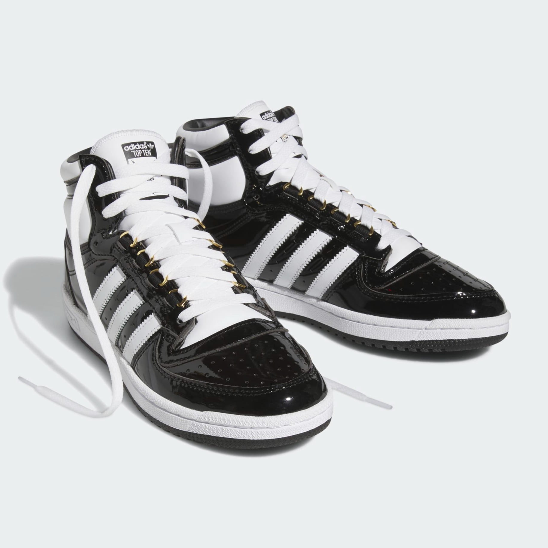 Adidas Top Ten Patent Leather Black White - Puffer Reds