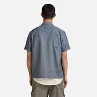 G-Star Pocketony Service Reg Shirt S/S Tiki Linen Blue G-Star Raw