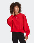 Adidas Women's Essential Oversize Crop Sweatshirt Red Adidas