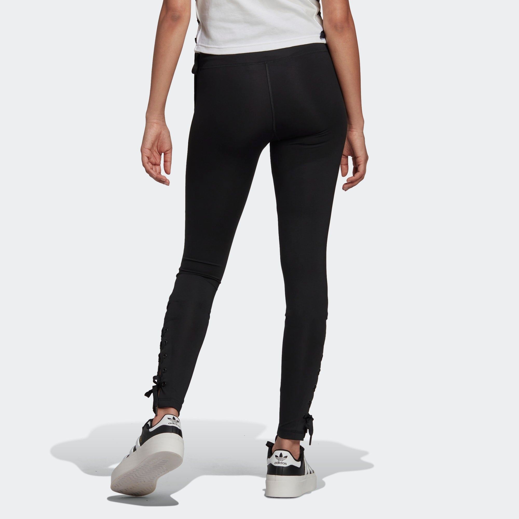 Adidas Women's Trefoil & 3 Stripes Leggings Black Grey Size 8 10 12 14 |  eBay