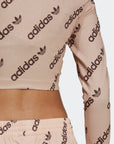 Adidas Women's Allover Print Crop Top Pink