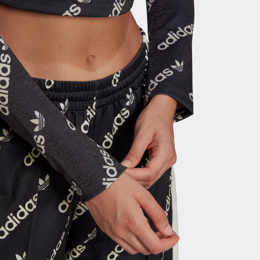 Adidas Women's Allover Print Crop Top Black