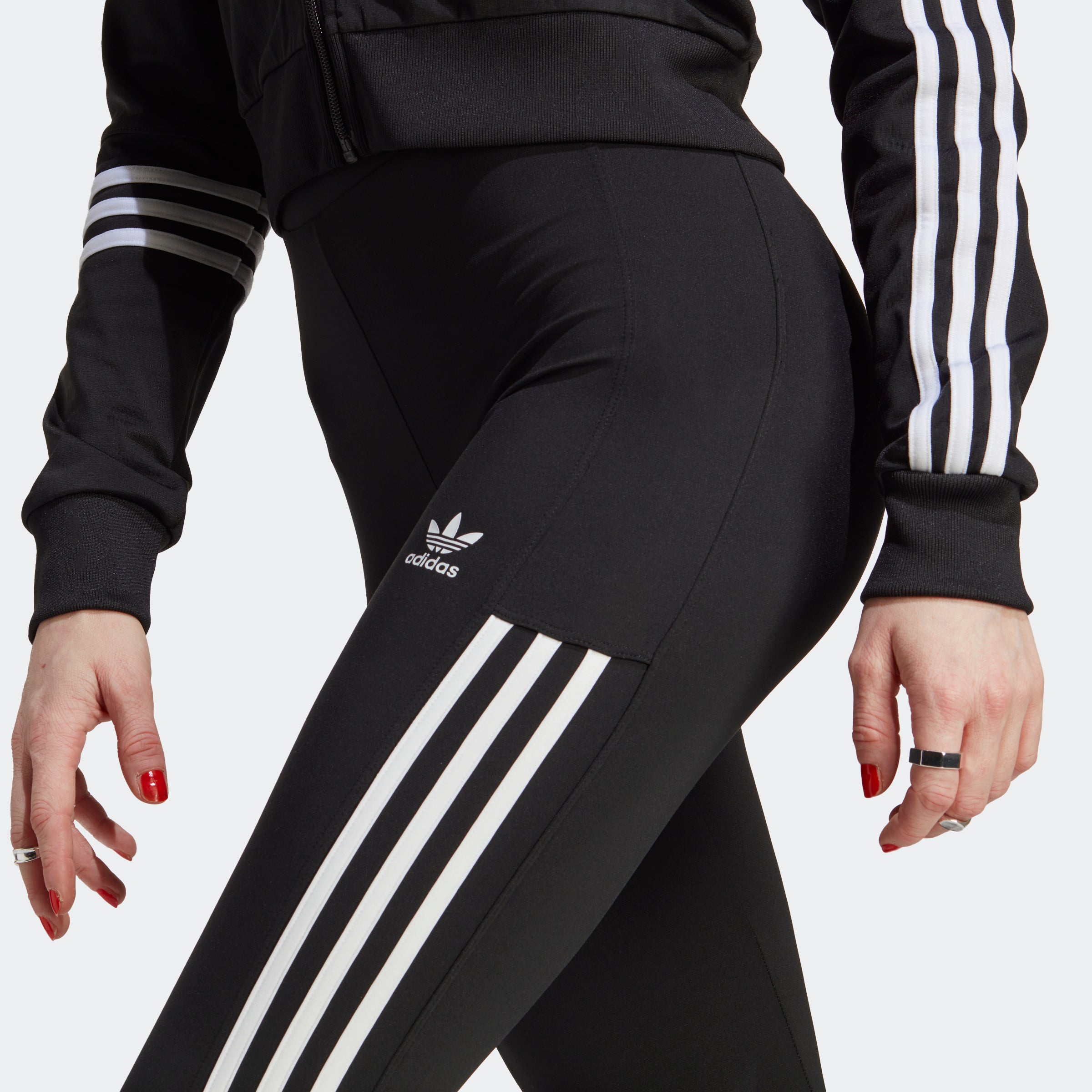 Buy Adidas 3 Stripes Elastic Waist Active Leggings In Black