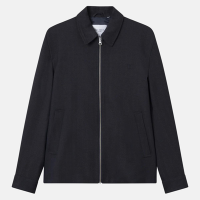 Les Deux Dark Navy Como Coach Herringbone Jacket