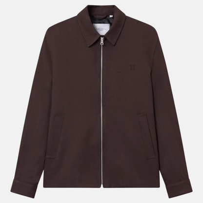 Les Deux Ebony Brown Como Coach Herringbone Jacket