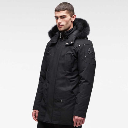 Moose Knuckles Stirling Parka Black W/ Black Fur Hood Moose Knuckles