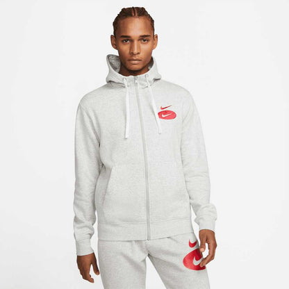 Nike Sportswear Oval Swoosh Zip Hoodie Grey Nike