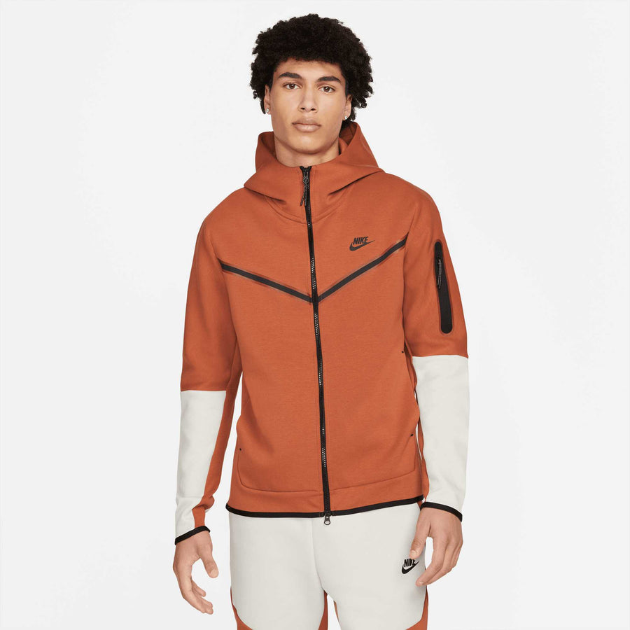 Nike Tech Fleece Color Block Jacket Rust Tan Nike