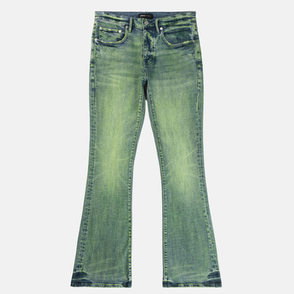 Purple Brand Green Flared Vintage Verdigris Jeans.