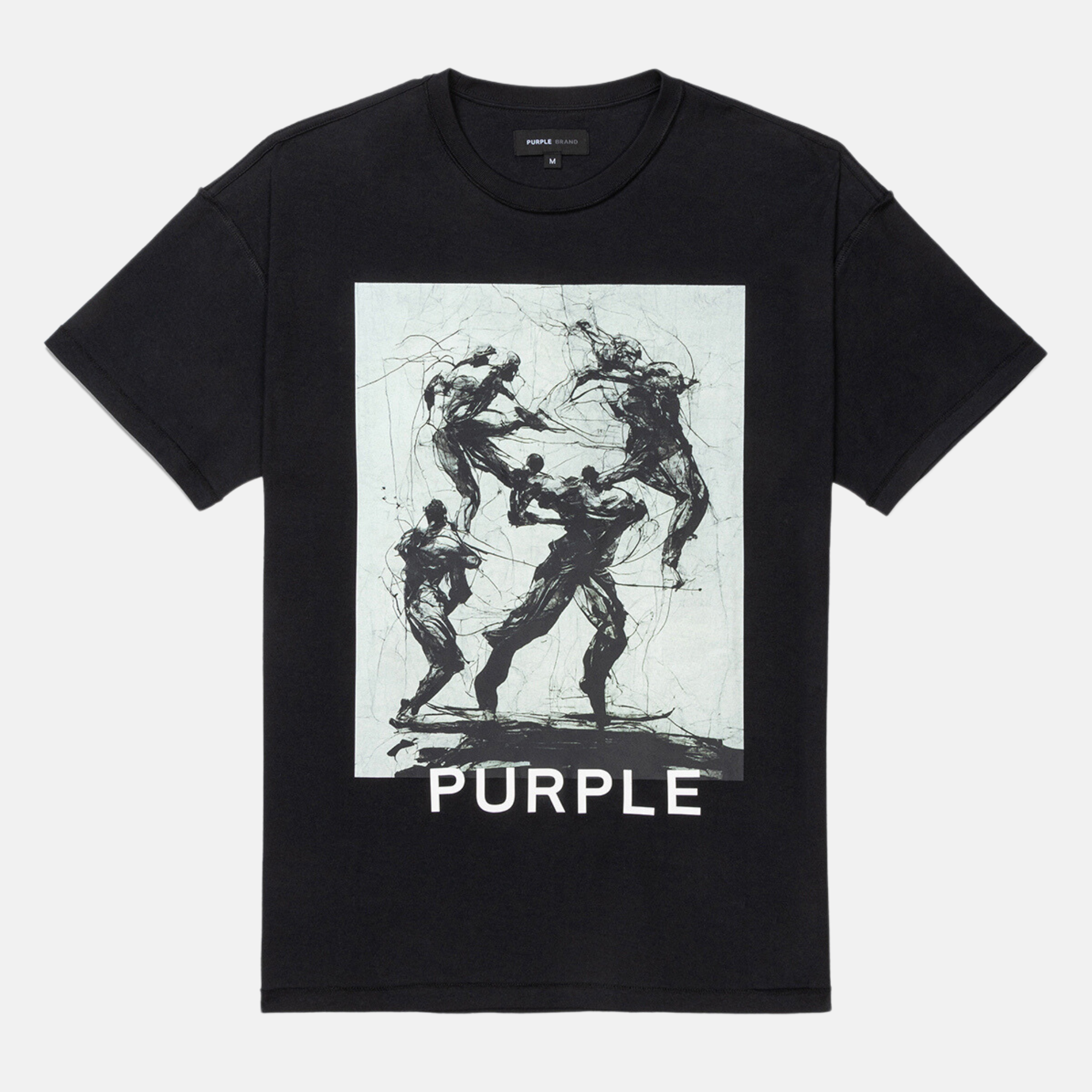 Purple Brand Textured Jersey T-shirt (Black) - P104-JBBT124