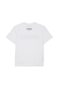 Purple Brand Textured Jersey 'Wordmark' T-Shirt White Purple Brand