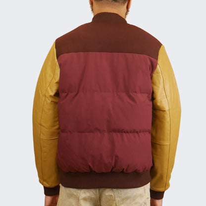 Paper Planes Varsity Jacket Burgandy