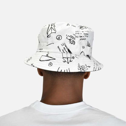 Paper Planes Reversible Bucket Hat Black Sketch Paper Planes