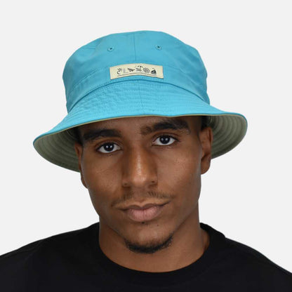 Paper Planes Reversible Bucket Hat Sage Aqua Paper Planes