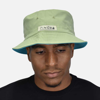 Paper Planes Reversible Bucket Hat Sage Aqua Paper Planes