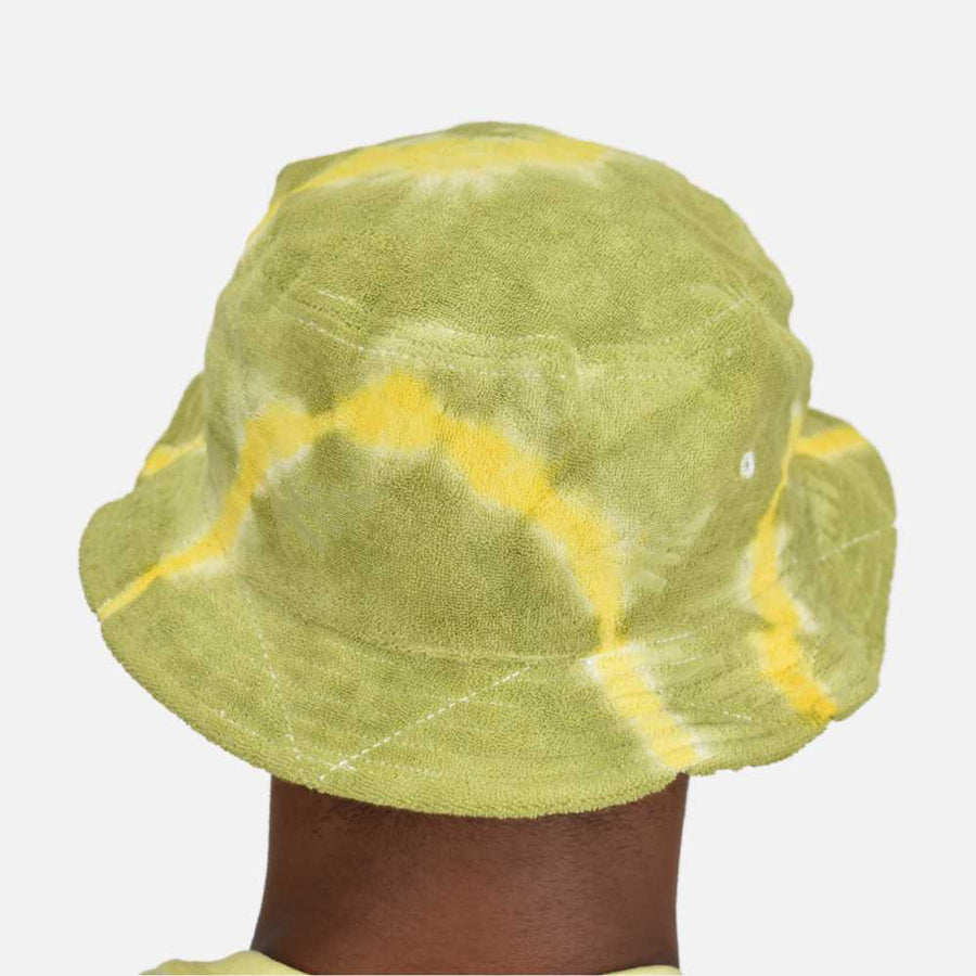 Paper Planes Tie Dye Jacquard Terry Cloth Bucket Hat Olive Paper Planes