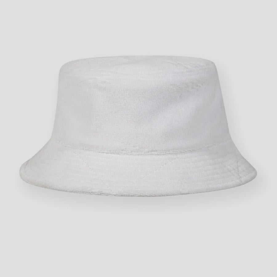 Paper Planes Jacquard White Terry Cloth Bucket Hat