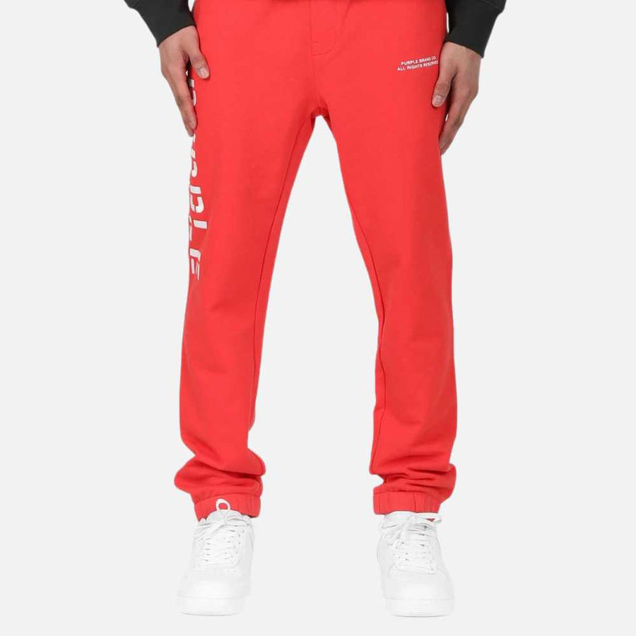 Purple Brand French Terry Emboridered Logo Joggers Red Purple Brand