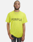 Purple Brand Jersey Stencil Logo With Paint T-Shirt Yellow Purple Brand