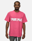 Purple Brand Textured Jersey 'Wire Frame' T-Shirt Hot Pink Purple Brand