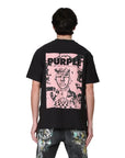 Purple Brand Textured Jersey T-Shirt 'Delinquency' Black Purple Brand