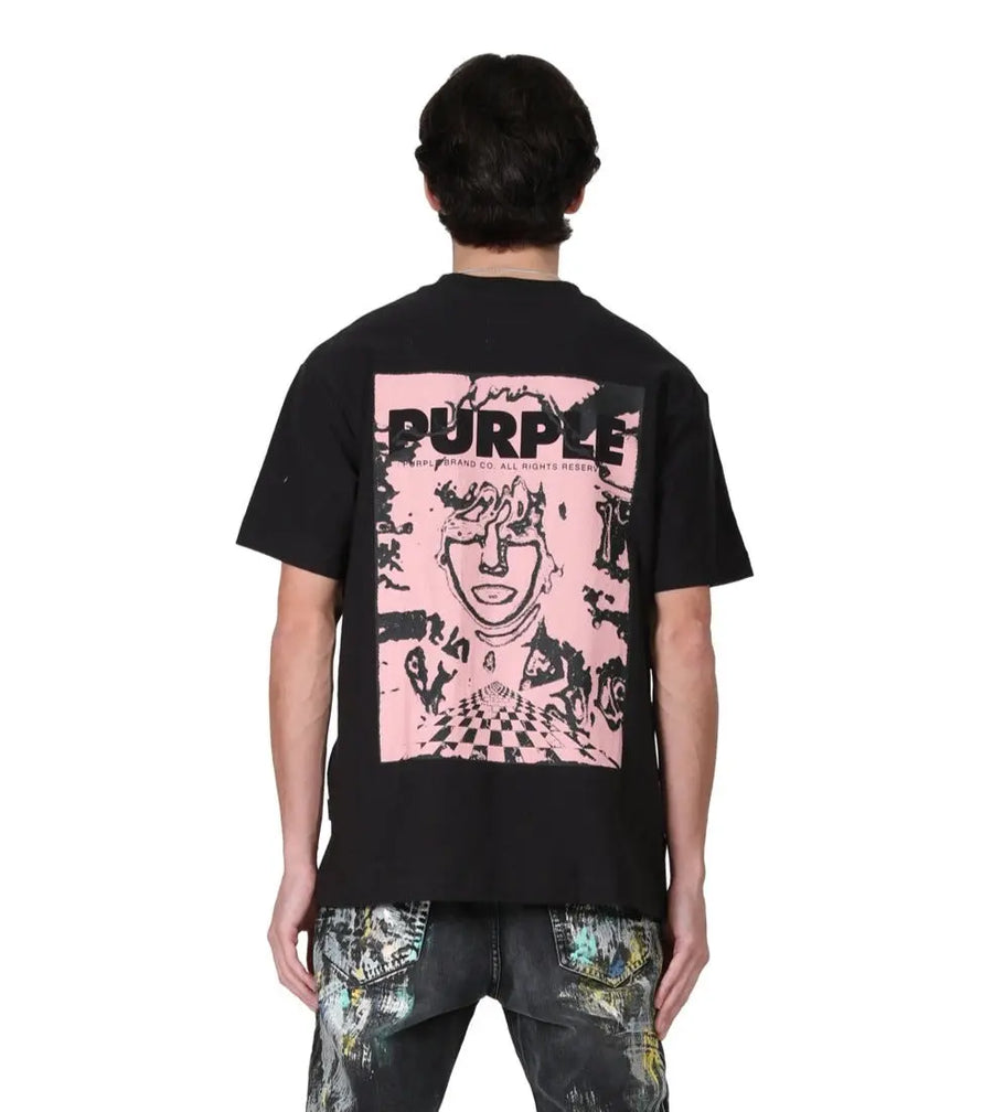 Purple Brand Textured Jersey T-Shirt 'Delinquency' Black Purple Brand