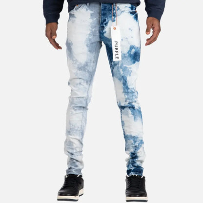 Purple Brand Two-Tone Bleach Jean Mid Indigo Purple Brand