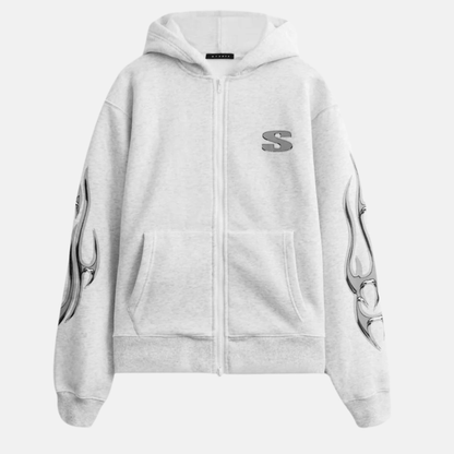 Stampd Chrome Flame Zip Hoodie