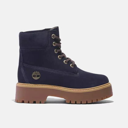 Timberland Women's Stone Street 6-Inch Waterproof Boot Dark Blue Suede