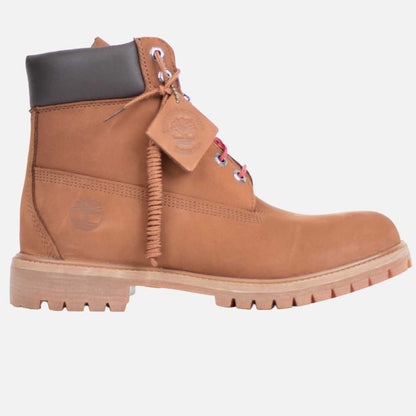 Timberland 6" Premium Waterproof Boot Brown Nubuck Red Laces Timberland