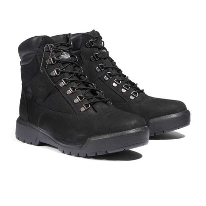 Timberland Mens 6-Inch Waterproof Field Boots Black Nubuck Timberland