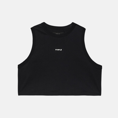 Purple Brand Women's Black Rib Cropped Tank