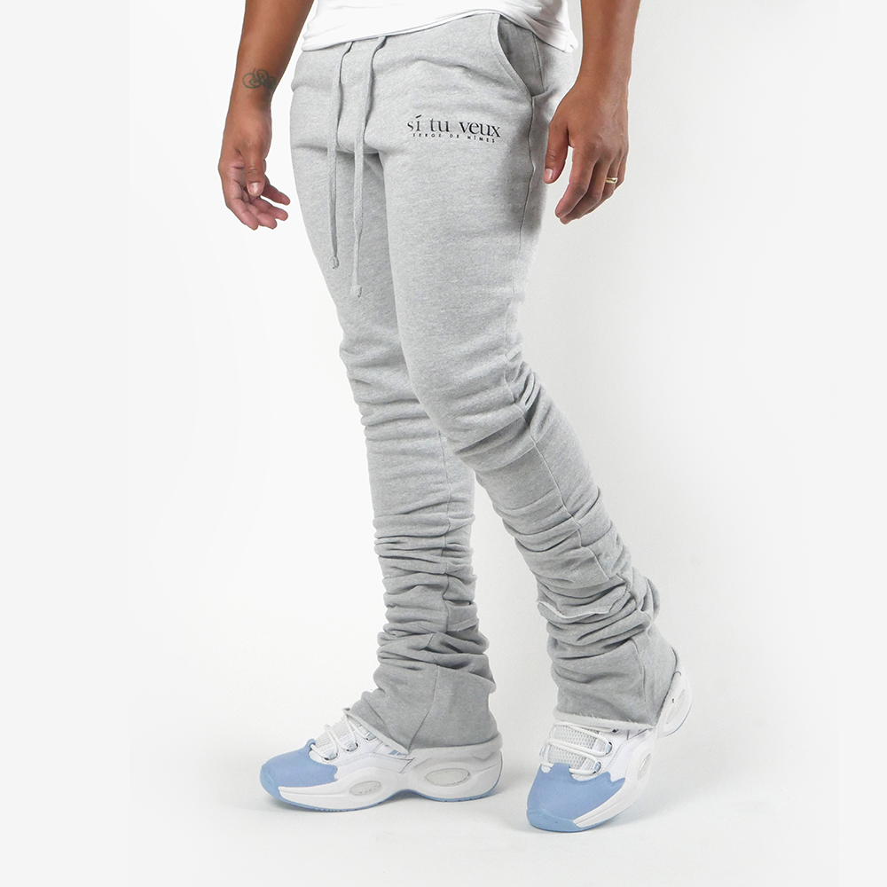 Si Tu Veux Stacked Jogger - Grey Si Tu Veux