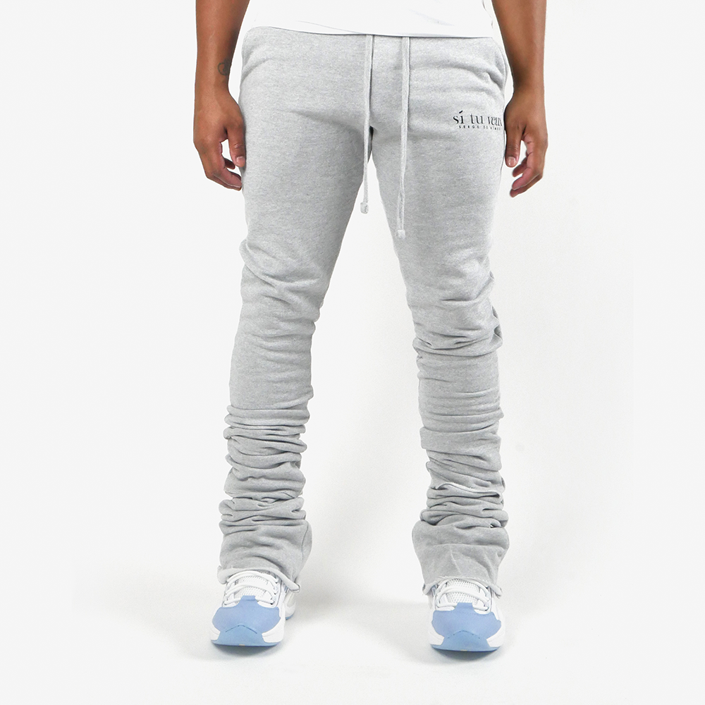 Si Tu Veux Stacked Jogger - Grey Si Tu Veux