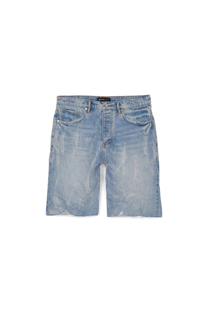 Purple Brand Light Indigo Tie Acid Relaxed Shorts