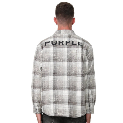 Purple Brand Plaid LS Shirt Grey