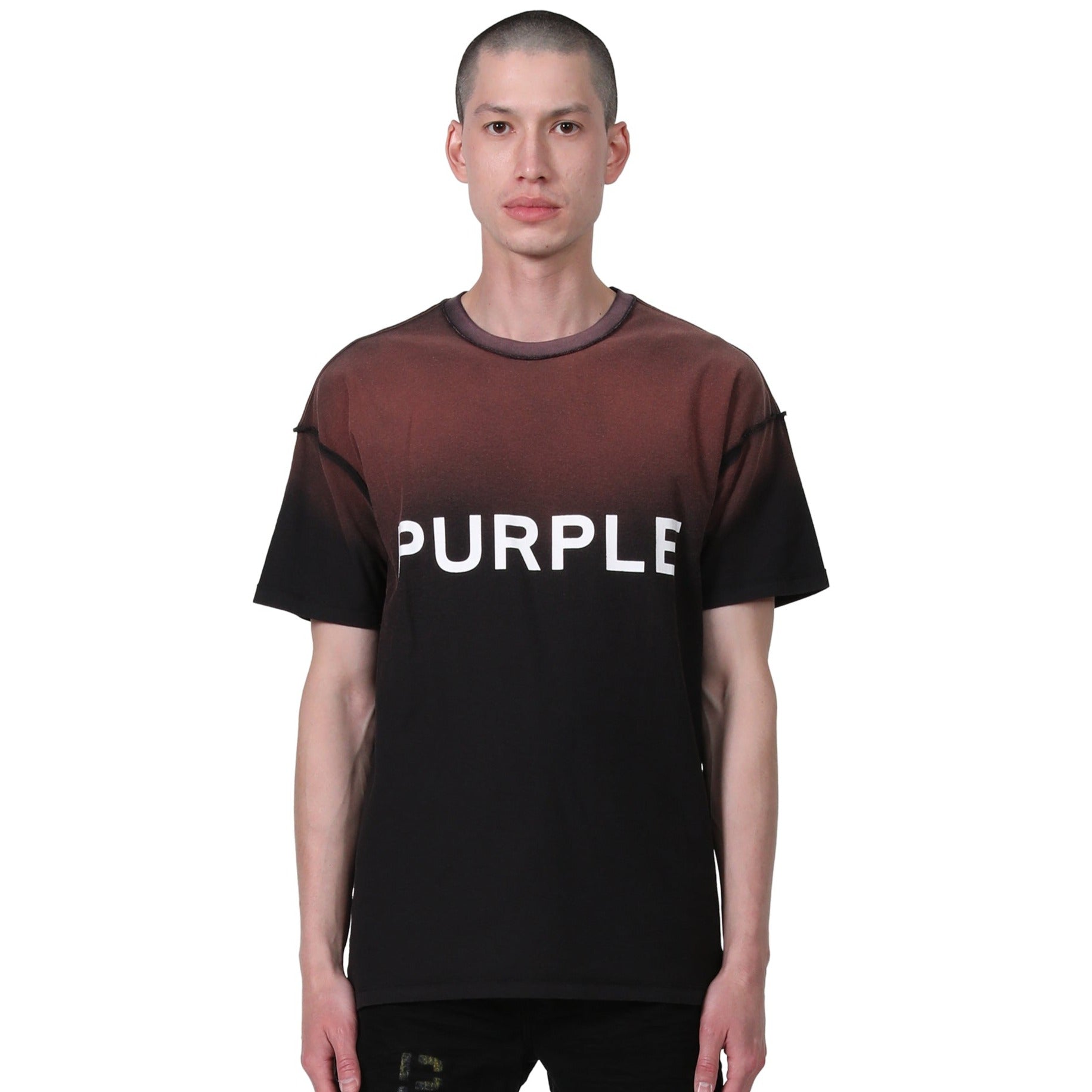 Purple Brand Textured Jersey Inside Out Tee Black Beauty - Core Big