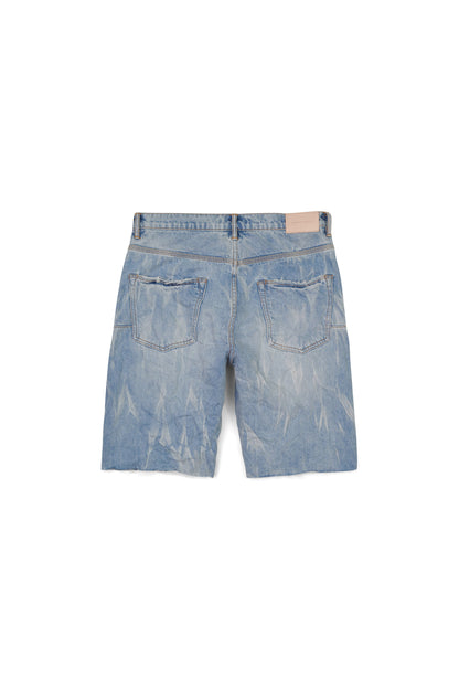 Purple Brand Light Indigo Tie Acid Relaxed Shorts